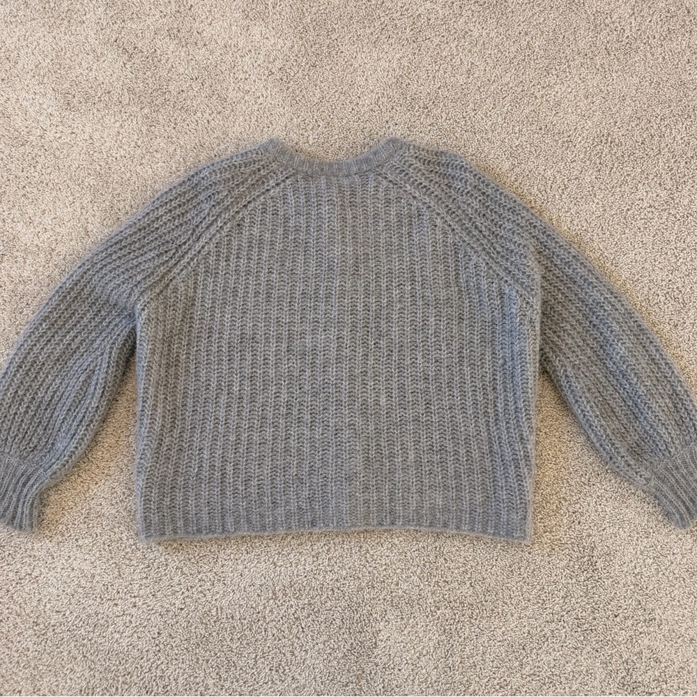 Sezane Emile Alpaca Wool Cardigan Sweater in Mottled Grey - Picture 4 of 8